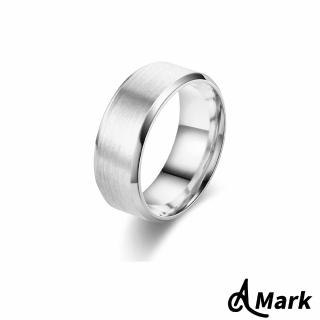 【A MARK】鈦鋼戒指 素面戒指/素面拉絲啞光8MM斜邊個性316L鈦鋼戒指(鋼色)