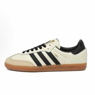 【adidas 愛迪達】adidas originals SAMBA OG 奶油黑金日系復古 德訓鞋 皮革焦糖底 女鞋 ID0478