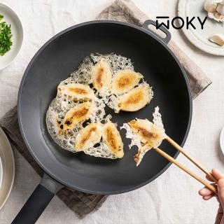 【WOKY 沃廚】恰恰鍋 26CM深煎鍋(無塗層不沾鍋/平底鍋)