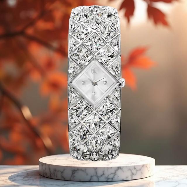 【SWAROVSKI 施華洛世奇】Curiosa Bangle 奢華水晶手鐲腕錶-21mm(5724515)