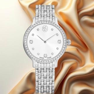【SWAROVSKI 施華洛世奇】Imber 璀璨水晶腕錶 手錶-31mm(5693634)