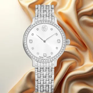 【SWAROVSKI 施華洛世奇】Imber 璀璨水晶腕錶 手錶-31mm(5693634)
