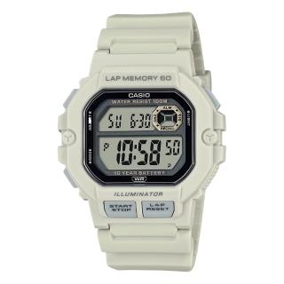 【CASIO 卡西歐】CASIO 電子錶 運動訓練 十年電力 樹脂錶帶 防水100米 WS-1400H(WS-1400H-8A)
