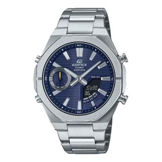 【CASIO 卡西歐】EDIFICE 雙顯男錶 藍芽連線 藍寶石水晶玻璃 超薄錶殼 防水100米(ECB-S10D-2A)