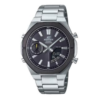 【CASIO 卡西歐】EDIFICE 雙顯男錶 藍芽連線 藍寶石水晶玻璃 超薄錶殼 防水100米(ECB-S10DB-1A)