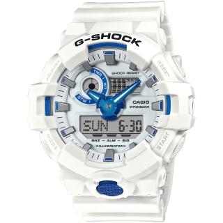 【CASIO 卡西歐】G-SHOCK 夏日海洋雙顯手錶 禮物(GA-700HDS-7A/速)