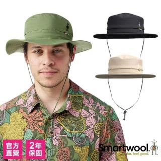 【SmartWool】Liner 登山 圓盤帽 黑色 蕨綠(美麗諾羊毛 天絲 防曬 吸濕排汗 可彎折收納 可調節)