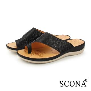【SCONA 蘇格南】輕量舒適加州夾腳涼拖鞋(黑色 31266-1)