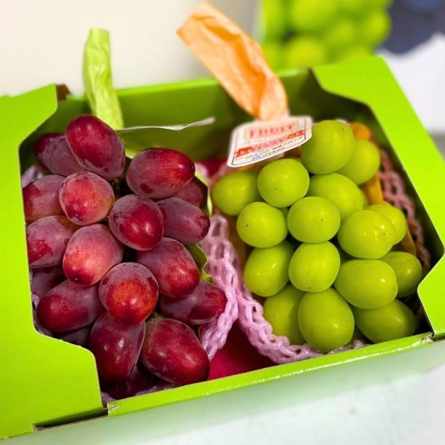 【RealShop】日本麝香+妃紅提葡萄禮盒淨重1-1.1kg±10%x1盒(共2房裝 水果禮盒 端午禮盒)