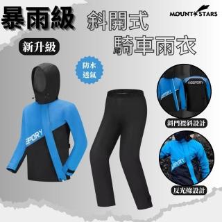 NS專利機能雨衣兩件式套裝斜開設計高防水高透氣騎士外送首選(雨衣 外套 兩截式兩衣)