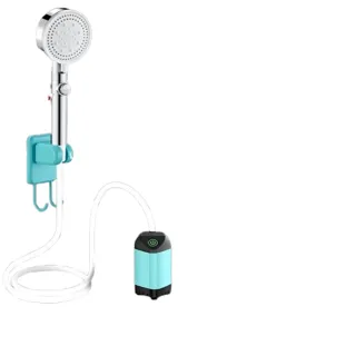 【H富格威】花灑 電動花灑 洗澡神器 簡易便攜 淋浴器 戶外專用(4800mah 無數顯屏 3檔過濾花灑 預售15天)