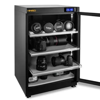 【RTAKO】電子防潮箱 智能防潮箱 105L(智能控濕/LED照明燈/可調節層架/乾燥櫃/除濕箱/吸濕箱/乾燥箱)