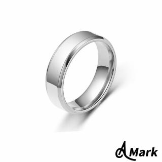 【A MARK】鈦鋼戒指 素面戒指/素面拉絲啞光6MM斜邊個性316L鈦鋼戒指(鋼色)
