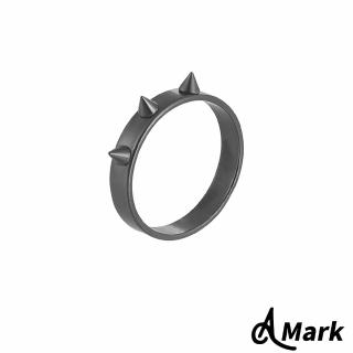 【A MARK】鈦鋼戒指 尖錐戒指/個性3尖錐4MM潮流百搭316L鈦鋼戒指(黑色)