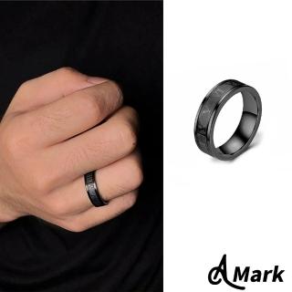 【A MARK】鈦鋼戒指 數字戒指/立體光面浮雕效果羅馬數字設計316L鈦鋼戒指(黑色)