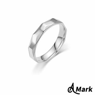 【A MARK】鈦鋼戒指 極簡戒指/極簡素圈立體菱形批花316L鈦鋼戒指 情侶對戒(鋼色)