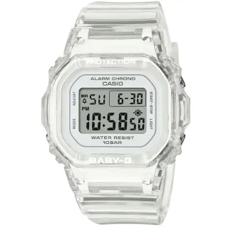 【CASIO 卡西歐】卡西歐Baby-G 經典方形電子錶-果凍白色(BGD-565US-7 台灣公司貨)