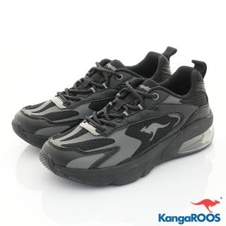 【童鞋520】KangROOS美國袋鼠鞋-緩震氣墊復古款(KW32410黑-23-25.5cm)