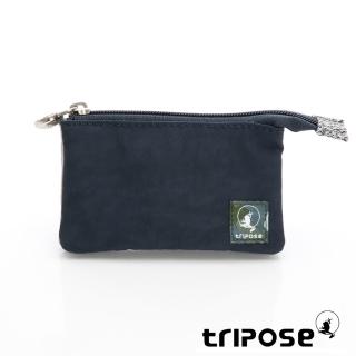 【tripose】漫遊系列巖紋簡約微旅萬用零錢包(沉靜藍)