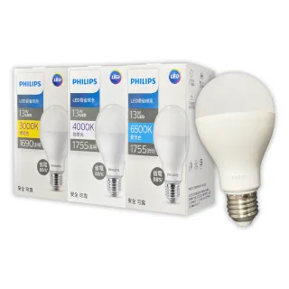 【Philips 飛利浦】6入組 最新款 易省 LED 燈泡 13W E27 球泡燈 全電壓(黃光/自然光/白光)