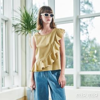 【mia mia】荷葉造型剪裁無袖上衣