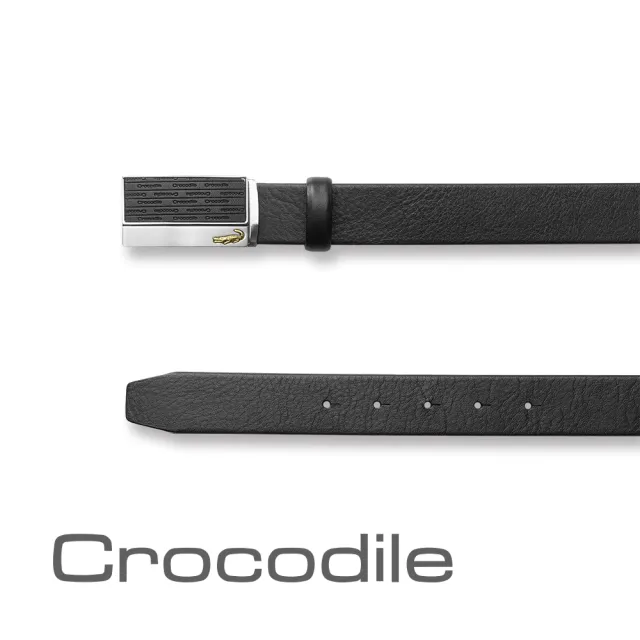 【Crocodile】雙11 鱷魚皮件 自動扣皮帶 男生皮帶 32mm-0101-40051-黑色(真皮自動皮帶 男生送禮