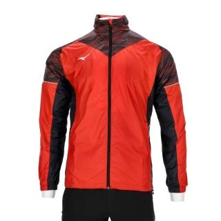 【MIZUNO 美津濃】美津濃 男款 紅黑色 保暖 防潑水 發熱內裡 風衣 運動 休閒 外套 32TEA58262