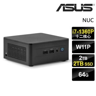 【ASUS 華碩】i7十二核迷你電腦(NUC/i7-1360P/64G/2TSSD+2TB/W11P)