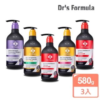 【Dr’s Formula 臺塑生醫】三代洗髮精580gx3入(控油抗屑/溫潤舒活/髮根清爽/髮根潤澤/控油激涼)