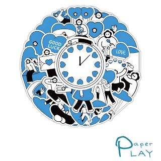 【Paper Play】創意多用途貼紙-藍色治癒系愛自己的樣子 70枚入(行李箱貼紙 咕卡貼紙)