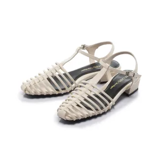 【FAIR LADY】優雅小姐 時髦鏤空低跟涼拖鞋(奶油/2B3015 女鞋)