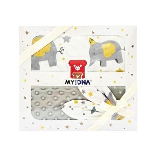 【MY+DNA 熊本部】法蘭絨舒適蓋毯禮盒組-星空飛象(B0023-01-06)