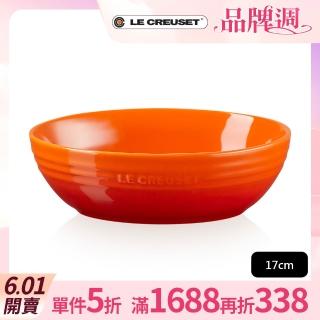 【Le Creuset】瓷器橢圓形湯碗17cm(火焰橘)