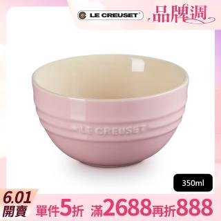 【Le Creuset】瓷器韓式飯碗350ml(雪紡粉)