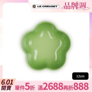 【Le Creuset】瓷器花型盤-小-12cm(棕櫚綠)