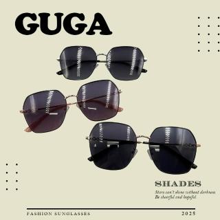 【GUGA】偏光太陽眼鏡 LADY GIRL摩登款(鍍金質感鏡框 視野清晰 UV400抗紫外線)