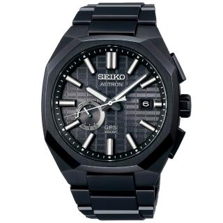 【SEIKO 精工】Astron 新一代GPS時尚多邊造型太陽能腕錶/黑41.2mm(SSJ015J1/3X62-0AA0SD)