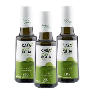 【Casa del Agua 歐嘉】特級冷壓初榨橄欖油250mlx3入(發煙點高達195℃ 料理好安心)