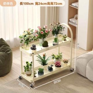【w百年正和】大號 100*24*72cm(花架 陽臺花架 移動花架 小推車 置物架 鐵藝花架 預購15天)