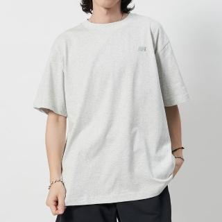 【NEW BALANCE】男款 白灰色 刺繡 經典 棉質 休閒 美版 Logo 上衣 短袖 MT41533AHH