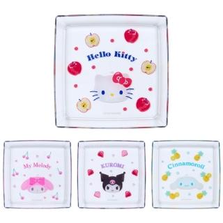 【小禮堂】Sanrio 三麗鷗 透明塑膠點心盤 夏日氣泡特調 Kitty 大耳狗 美樂蒂(平輸品)