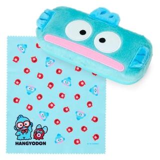 【小禮堂】Sanrio 三麗鷗 人魚漢頓 絨毛造型眼鏡盒 40週年 好友領結(平輸品)