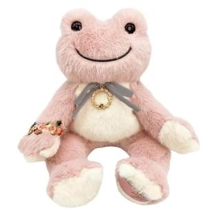 【小禮堂】Pickles the frog 泡菜蛙 絨毛玩偶娃娃 粉 生日款(平輸品)