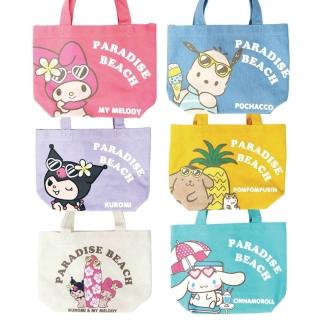 【小禮堂】Sanrio 三麗鷗 船型帆布托特包 夏威夷款 美樂蒂 酷洛米 布丁狗 大耳狗 帕恰狗(平輸品)
