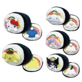 【小禮堂】Sanrio 三麗鷗 絨毛造型抱枕 壽司捲 Kitty 美樂蒂 酷洛米 布丁狗 大耳狗(平輸品)