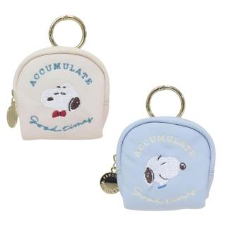 【小禮堂】Snoopy 史努比 皮質小物收納包附扣環 下午茶(平輸品)