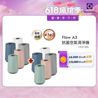 買一送一【Electrolux 伊萊克斯】Flow A3 Air 抗菌空氣清淨機-五色任選(8坪適用FA31-202)
