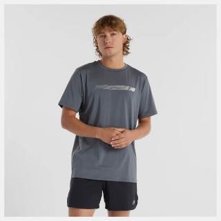【NEW BALANCE】NB 短袖上衣 運動 休閒 吸濕 排汗 美版 男 灰(MT51071GT-F)