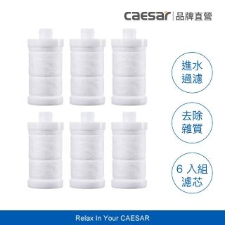 【CAESAR 凱撒衛浴】極淨純水過濾器濾芯 6 入組(沐浴龍頭 / 溫水便座專用過濾器)