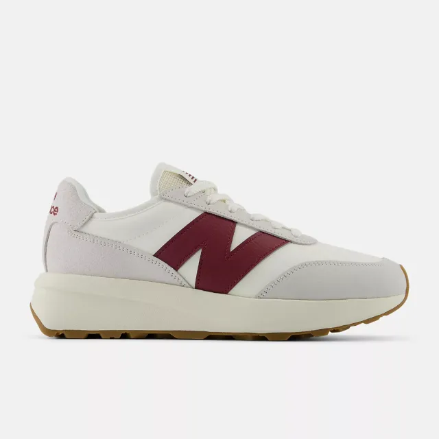 【NEW BALANCE】370系列 男女鞋 海鹽白 酒紅 膠底 麂皮 復古 拼接(U370CB)